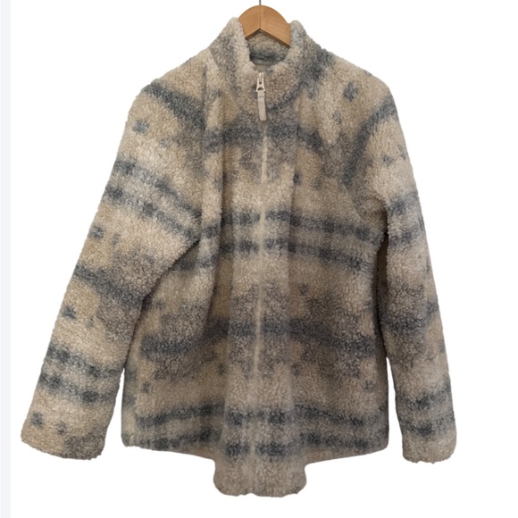 Lucky Brand Jackets & Blazers - NWT Lucky Brand Women's Cream and Gray Fleece Jacket